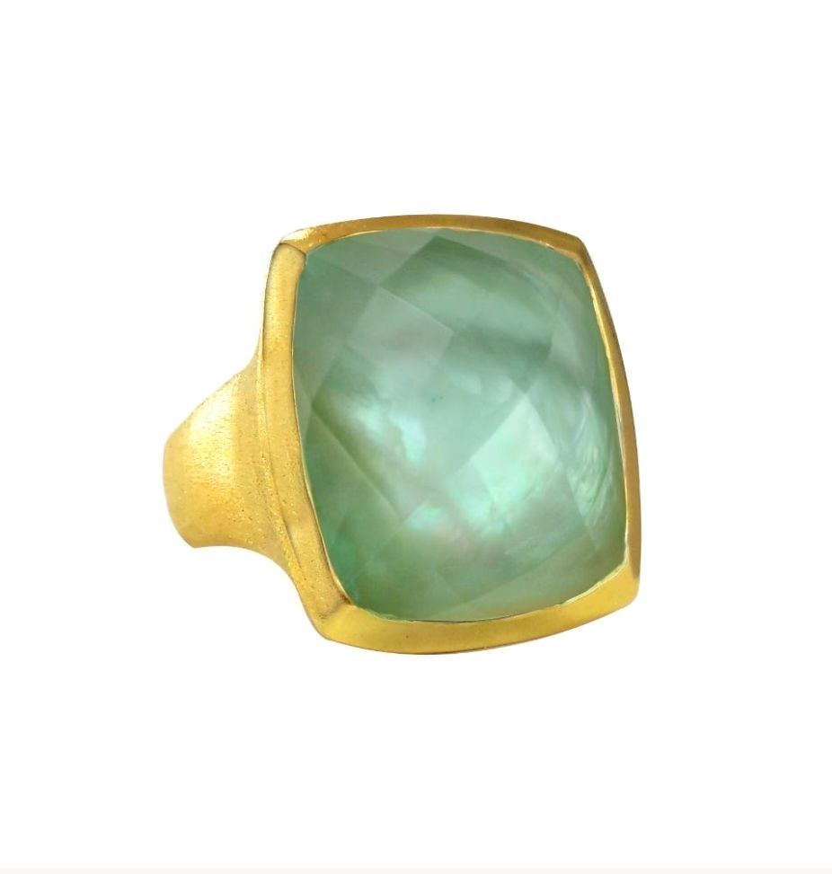 Betty Carre Zalik Pyramid Shape Stone - Gold