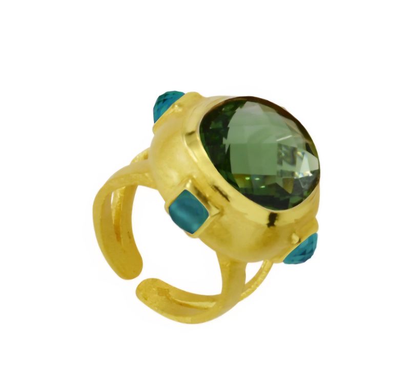 Betty Carre Dominique Lg Stone Adj Ring - Gold