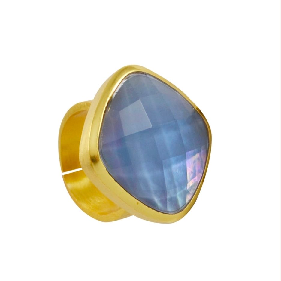 Betty Carre Oxford Adj Large Stone Ring - Gold