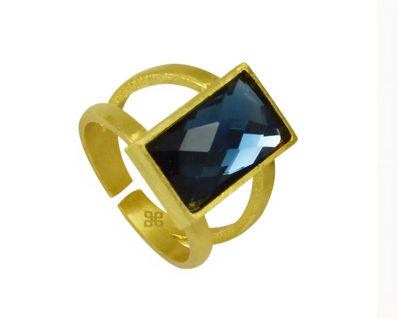 Betty Carre Zarah Adj. Small Rectangle Ring - Gold