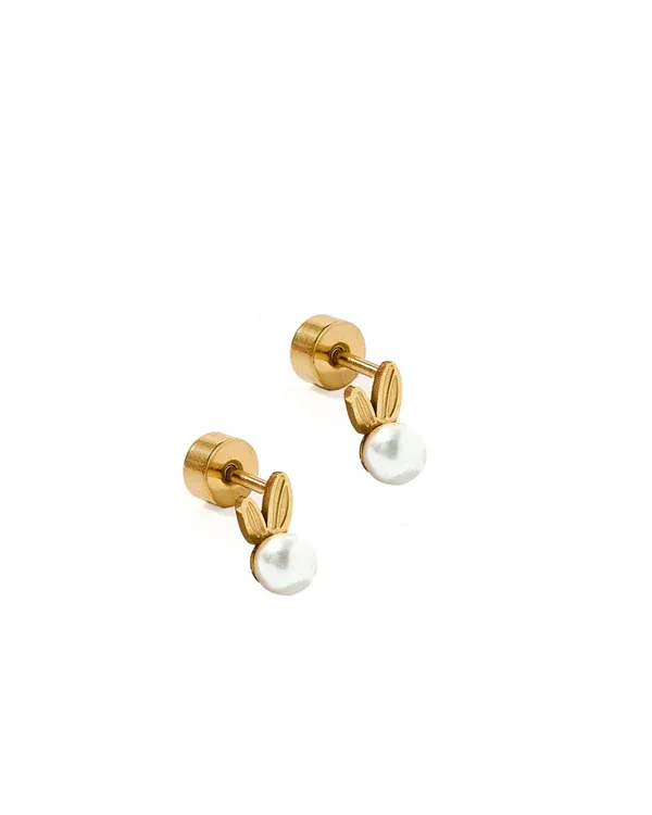Linny Co Screwback Stud Earrings - Heidi Pearl Bunny