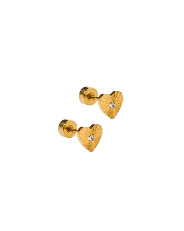 Linny Co Screwback Stud Earrings - Andrea Heart
