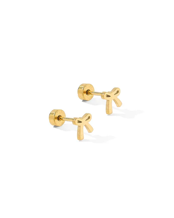 Linny Co Screwback Stud Earrings - Ruby Bow