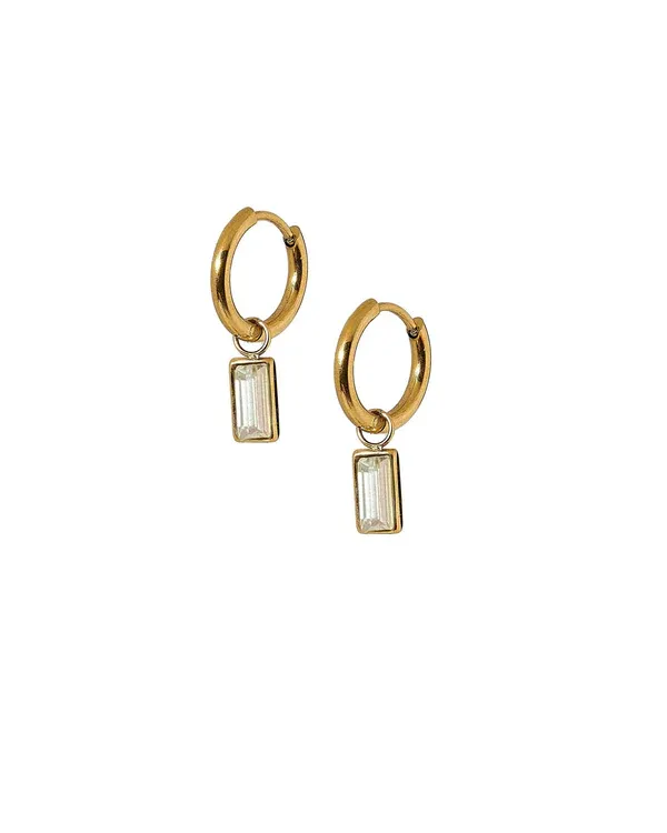 Linny Co Screwback Stud Earrings - Edith Clear Gold