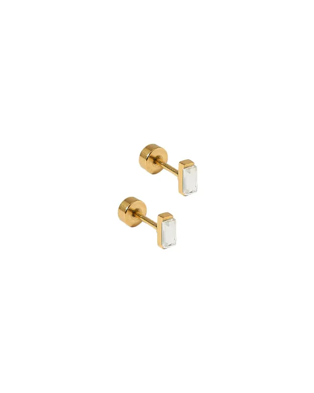 Linny Co Screwback Stud Earrings - Micro Amber