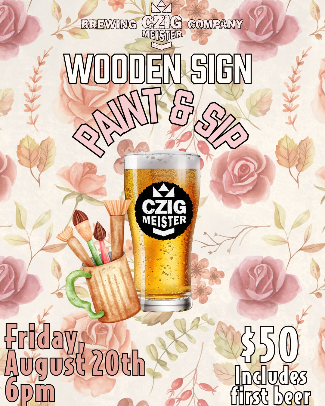 Paint &amp; Sip: Wooden Sign