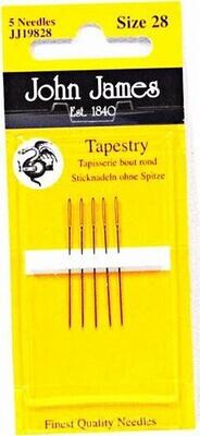 TAPESTRY SIZE 28 NEEDLES, 5 PACK