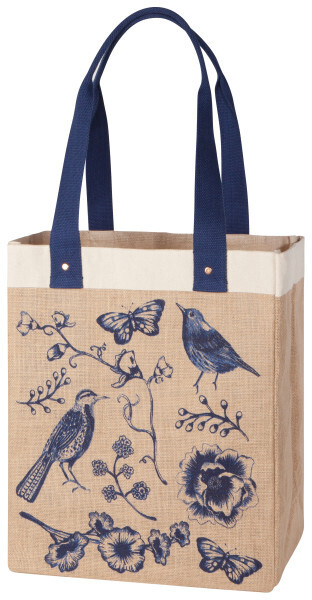 Market Tote Bag (Jute Birds)