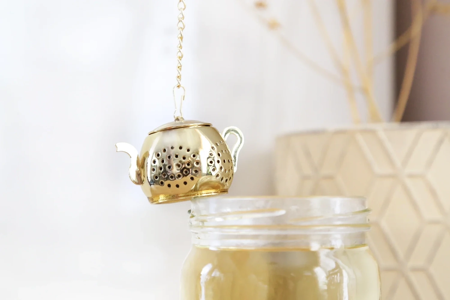 Gold Tea Pot Tea Infuser 
