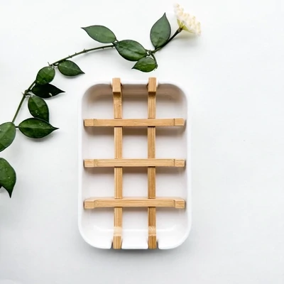 Bamboo + Corn Starch Soap Dish 