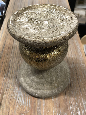 Terracotta Gold Candle Pedestal