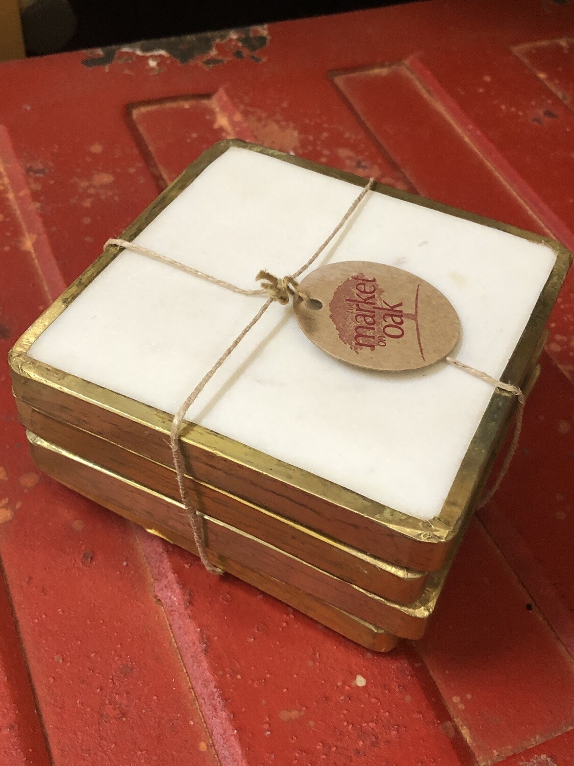 Brass Marble Coasters