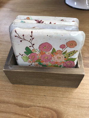 Boxed Floral Coasters