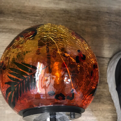 6" LED Crackle Glass Globe