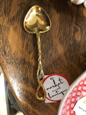 4-3/4" Brass Heart Spoon