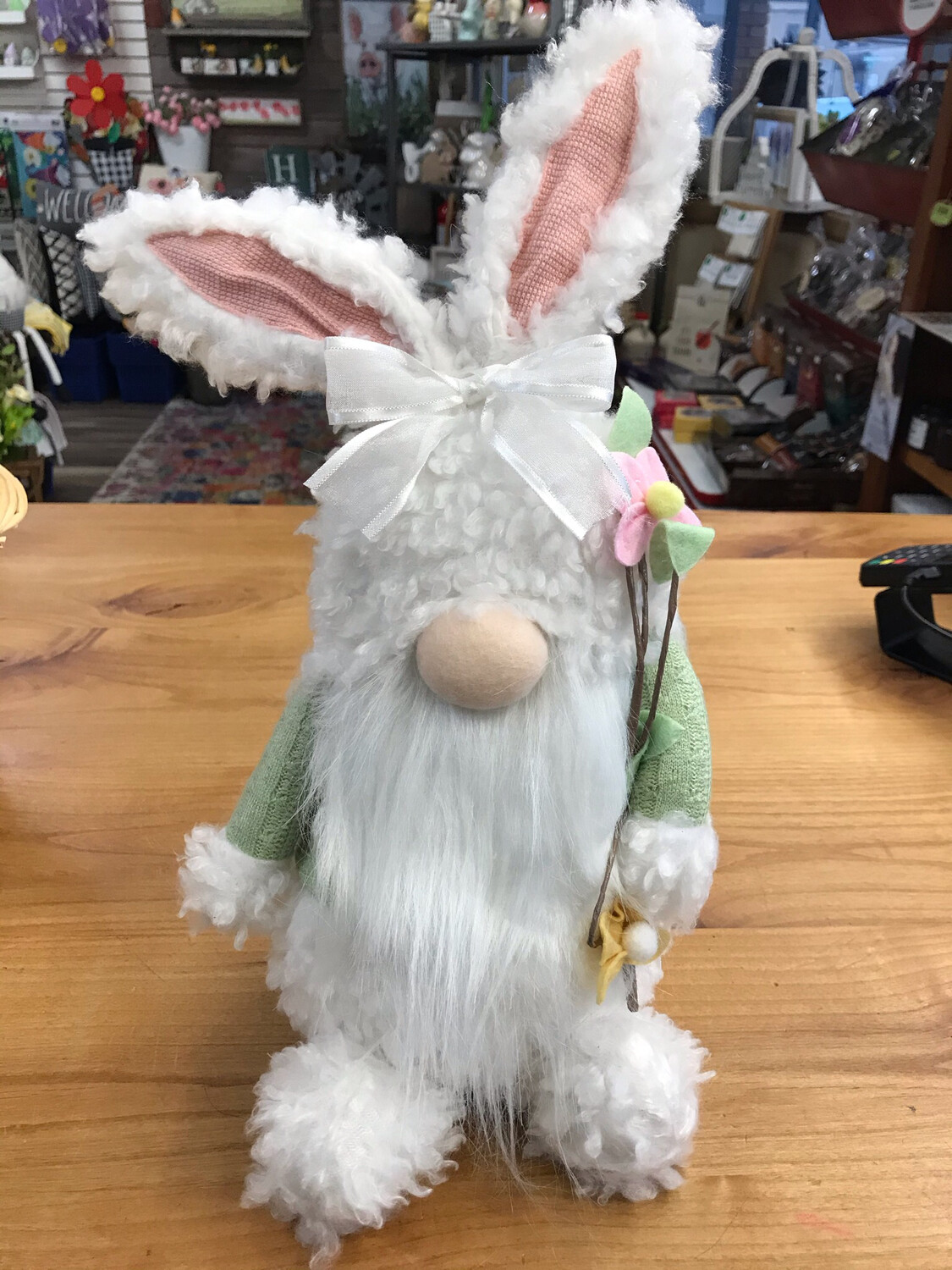 Soft Bunny Gnome w/Flowers