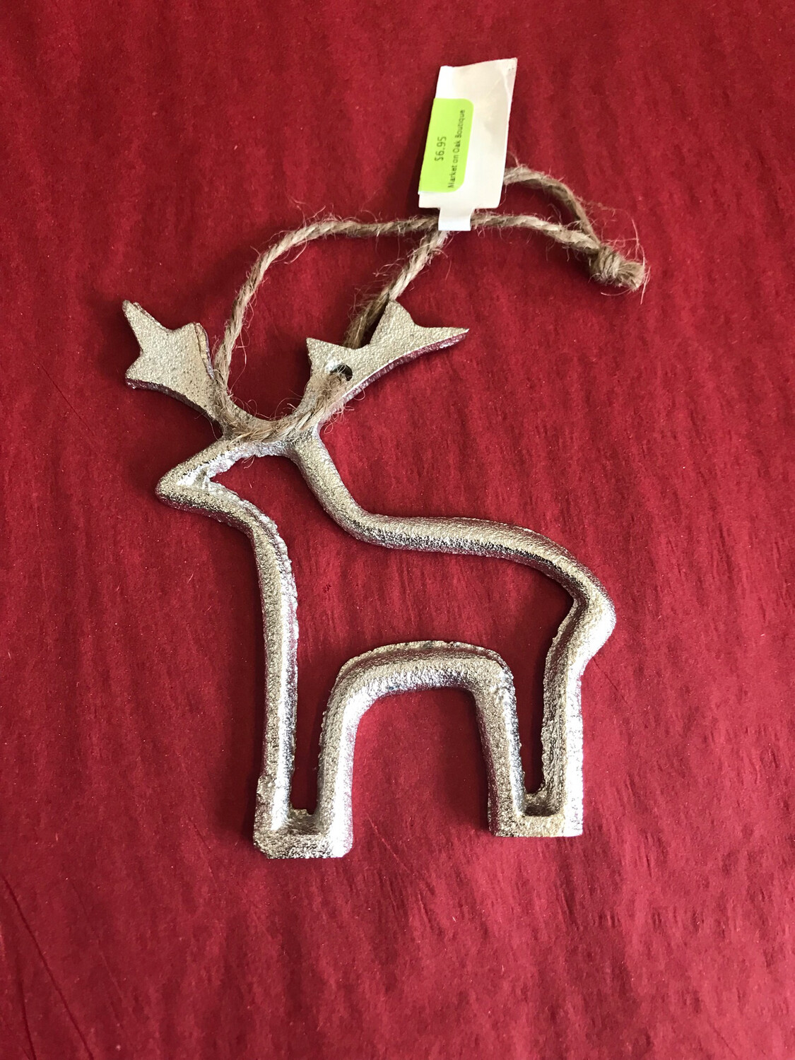 4-1/4" Metal Reindeer Ornament