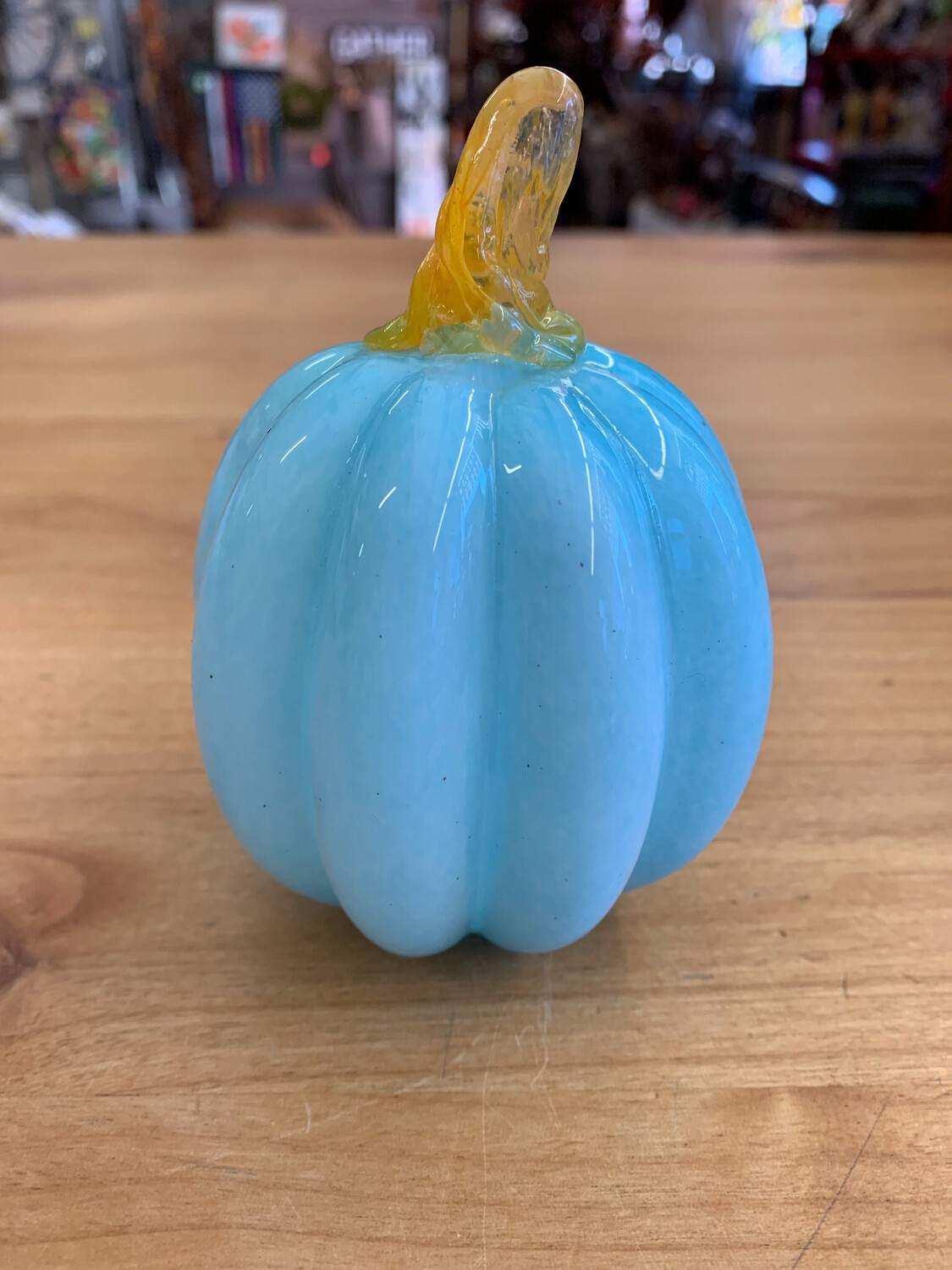 3" Blue Glass Pumpkin