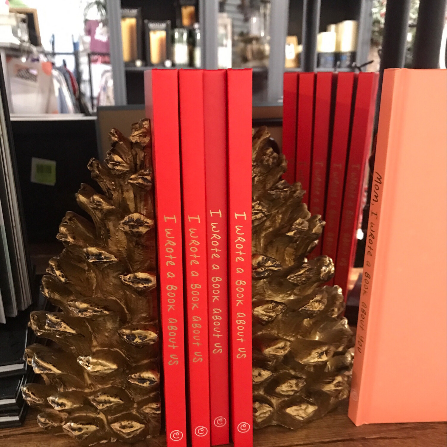 Gold Pinecone Bookends Set/2