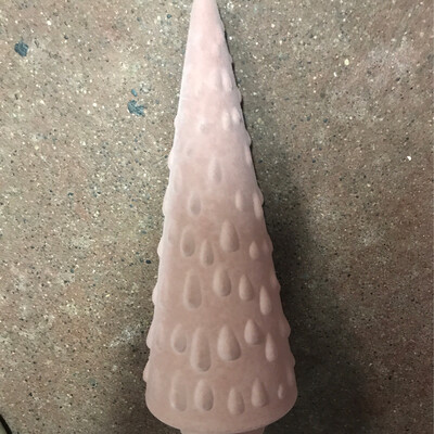 12-1/4" Pink Flocked Tree 12-1/4" Pink Flocked Tree