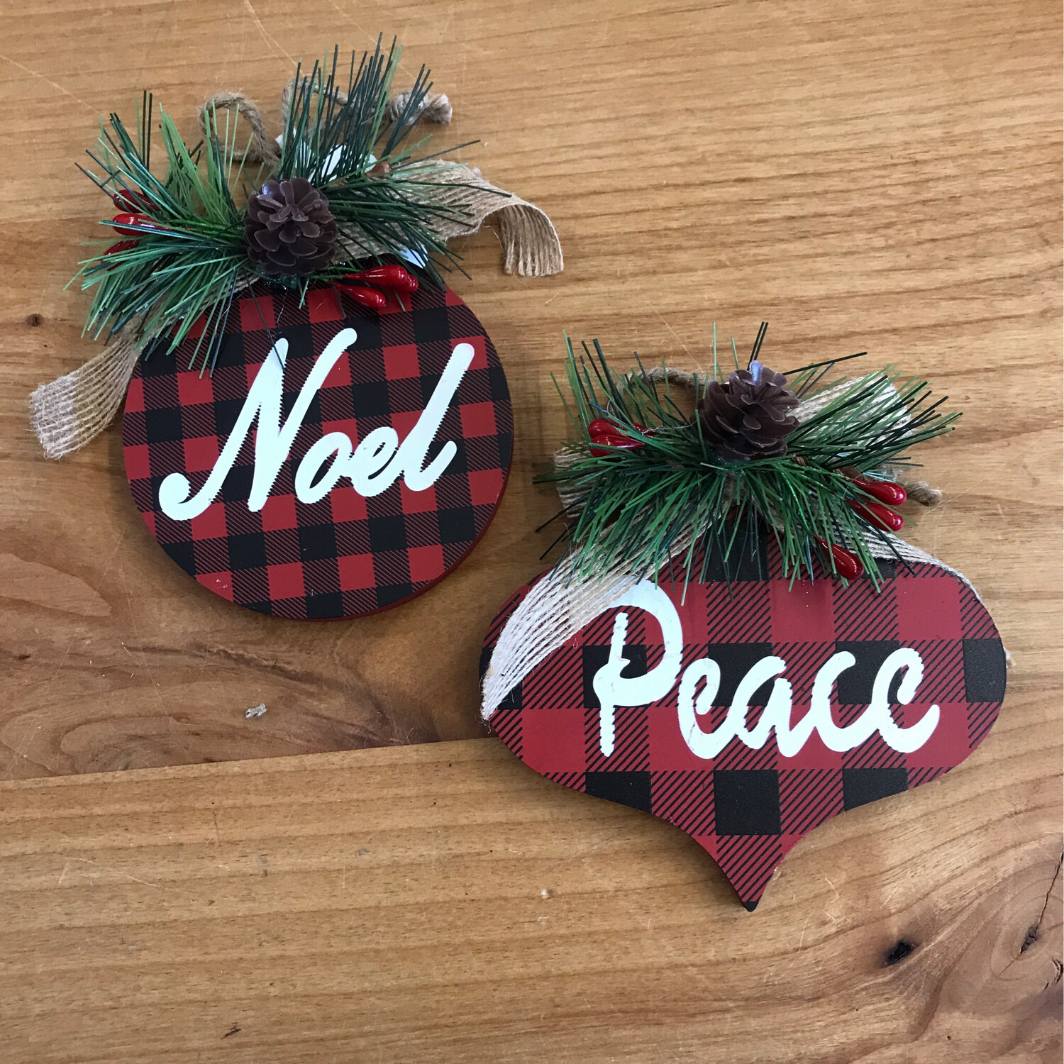 Plaid &amp; Greens Ornament