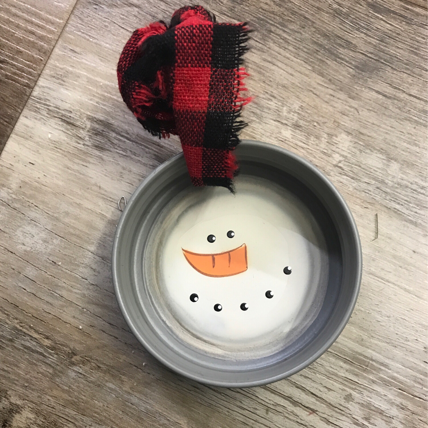 Jar Lid Snowman Ornament