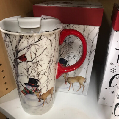 Joyful Snowman Boxed Travel Mug