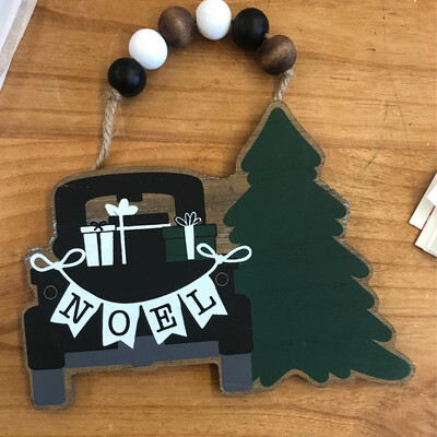 Noel Black Truck Ornament