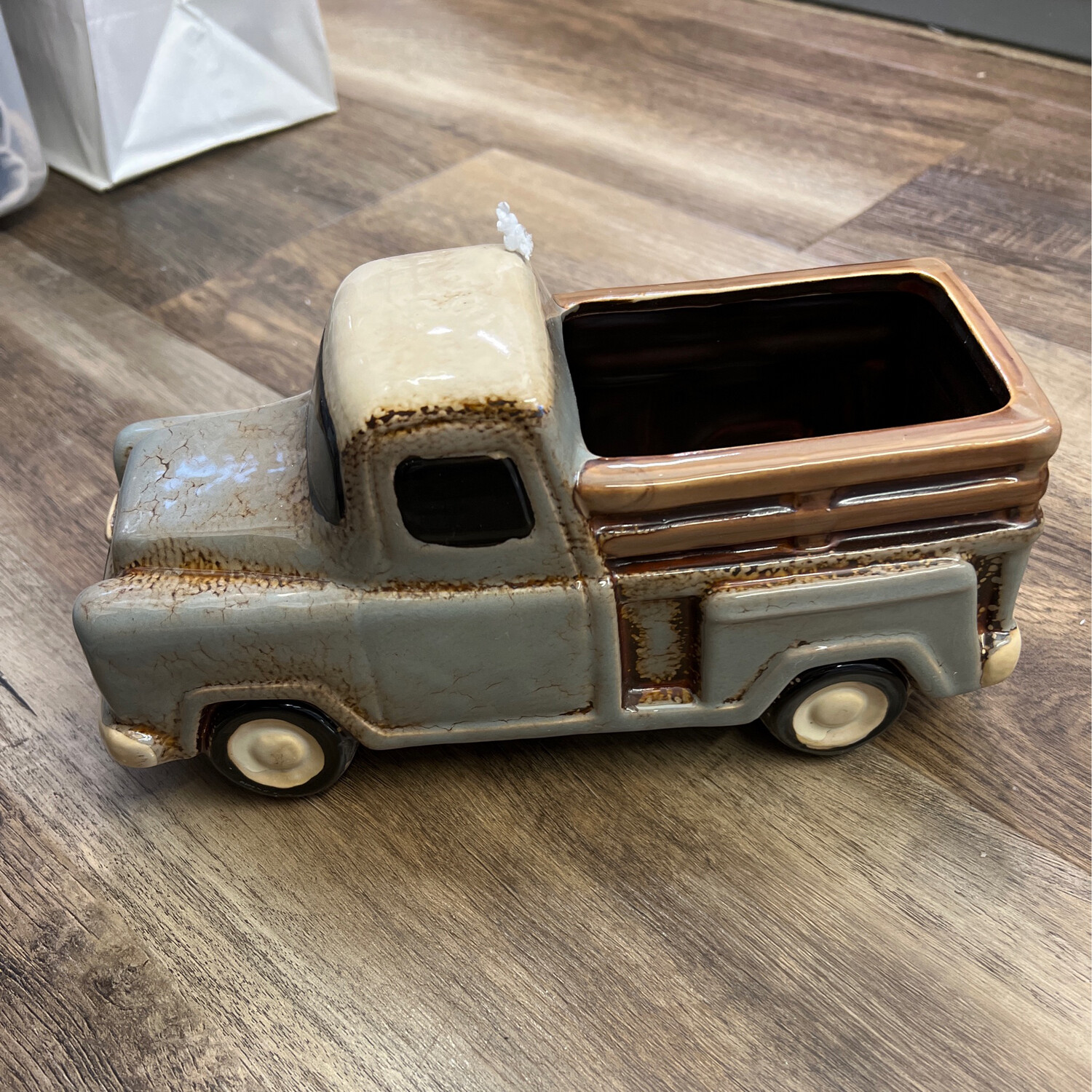 9-3/4" Ceramic Vintage Truck Planter