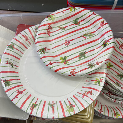 Holiday Stripe Plates Holiday Stripe Plates