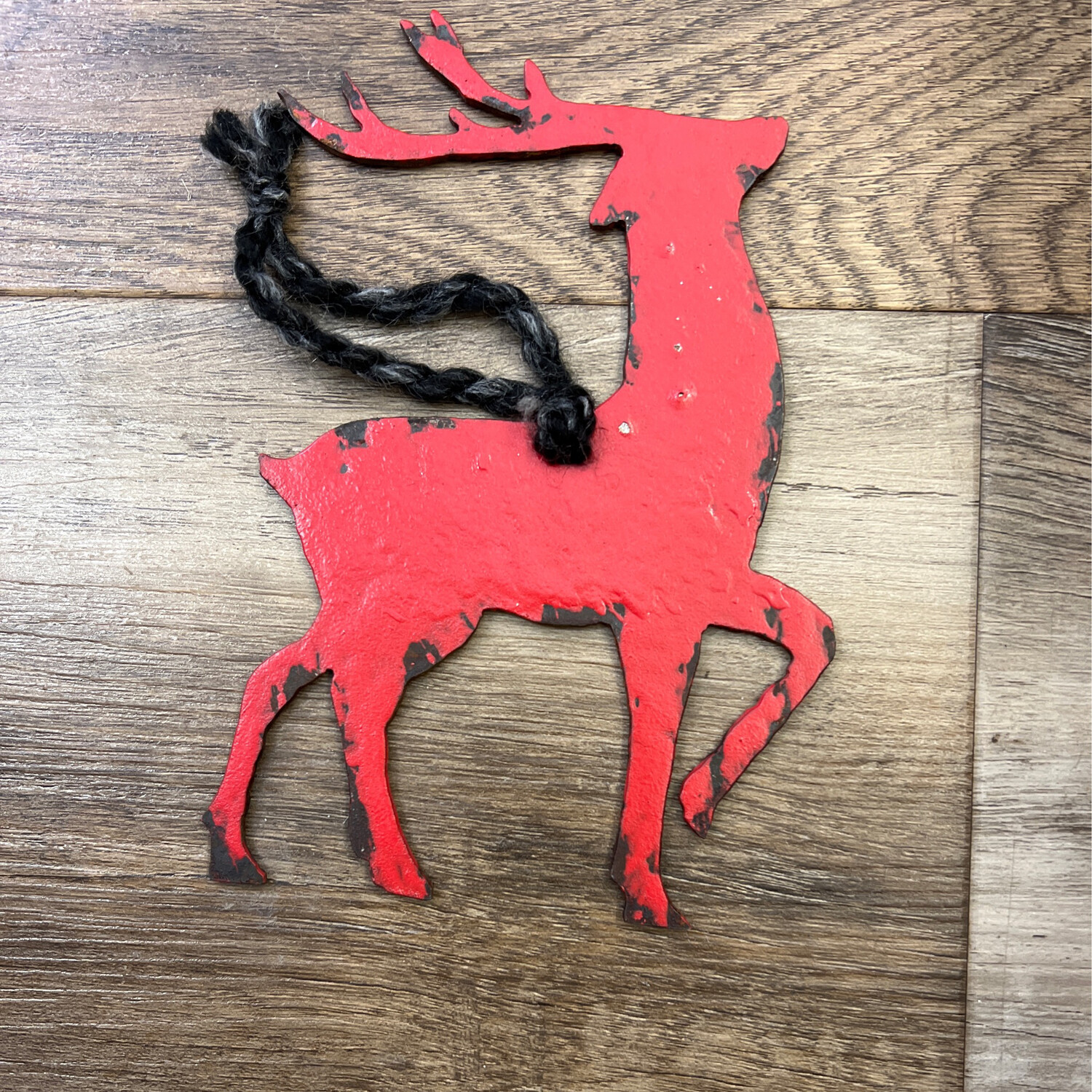 Rustic Metal Reindeer Ornament