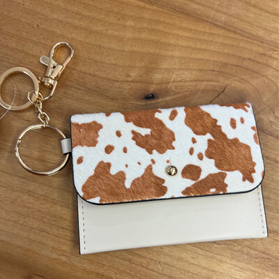 Faux Leather ID Keychain