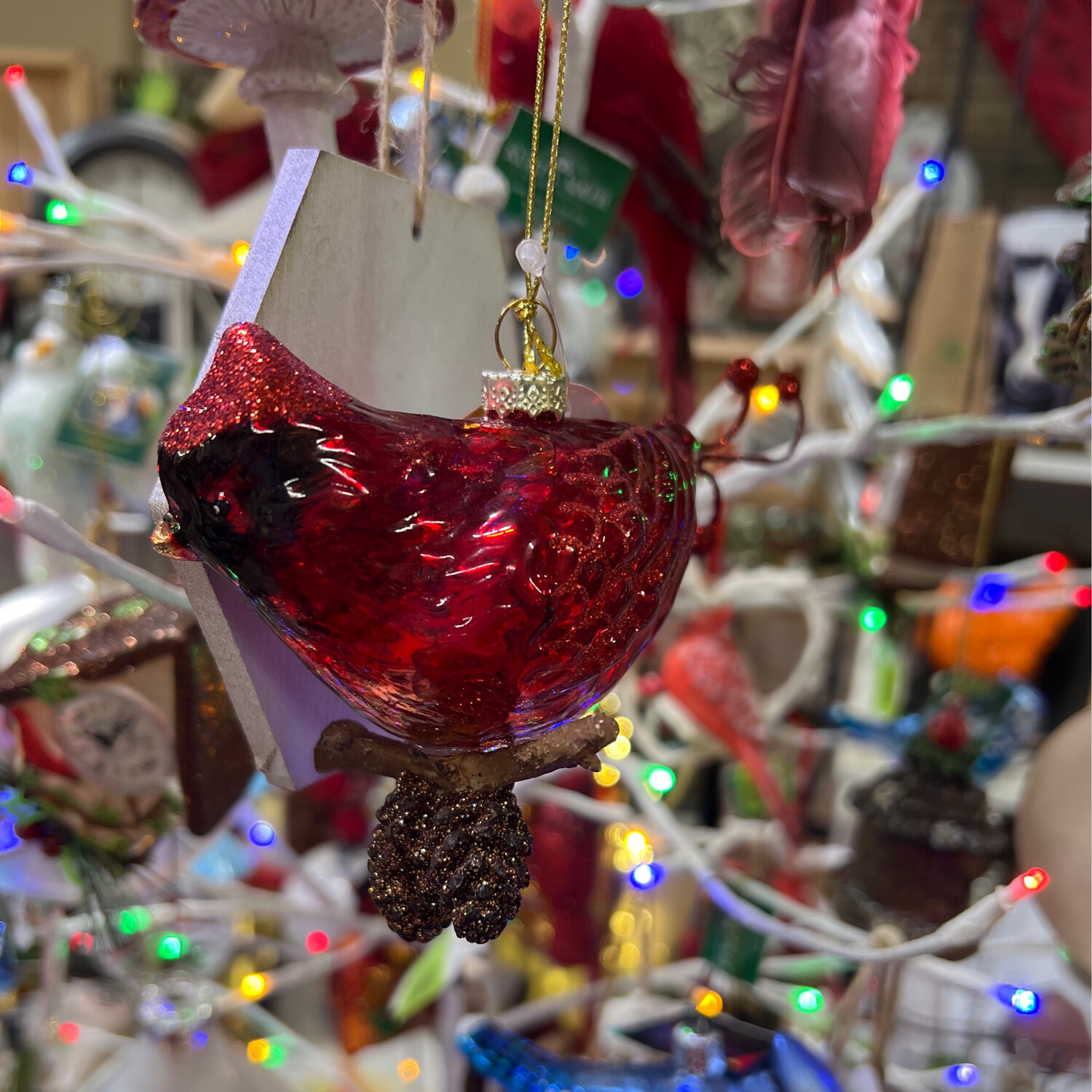 Glass Cardinal Ornament Glass Cardinal Ornament