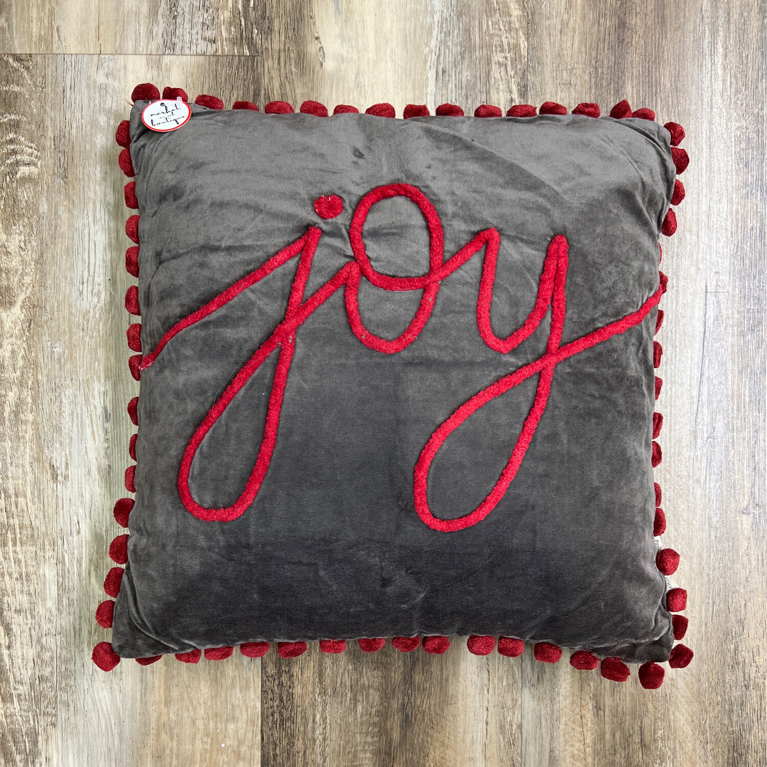Embroidered Joy 20" Pillow