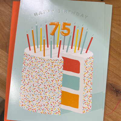 75th Birthday Cake Card