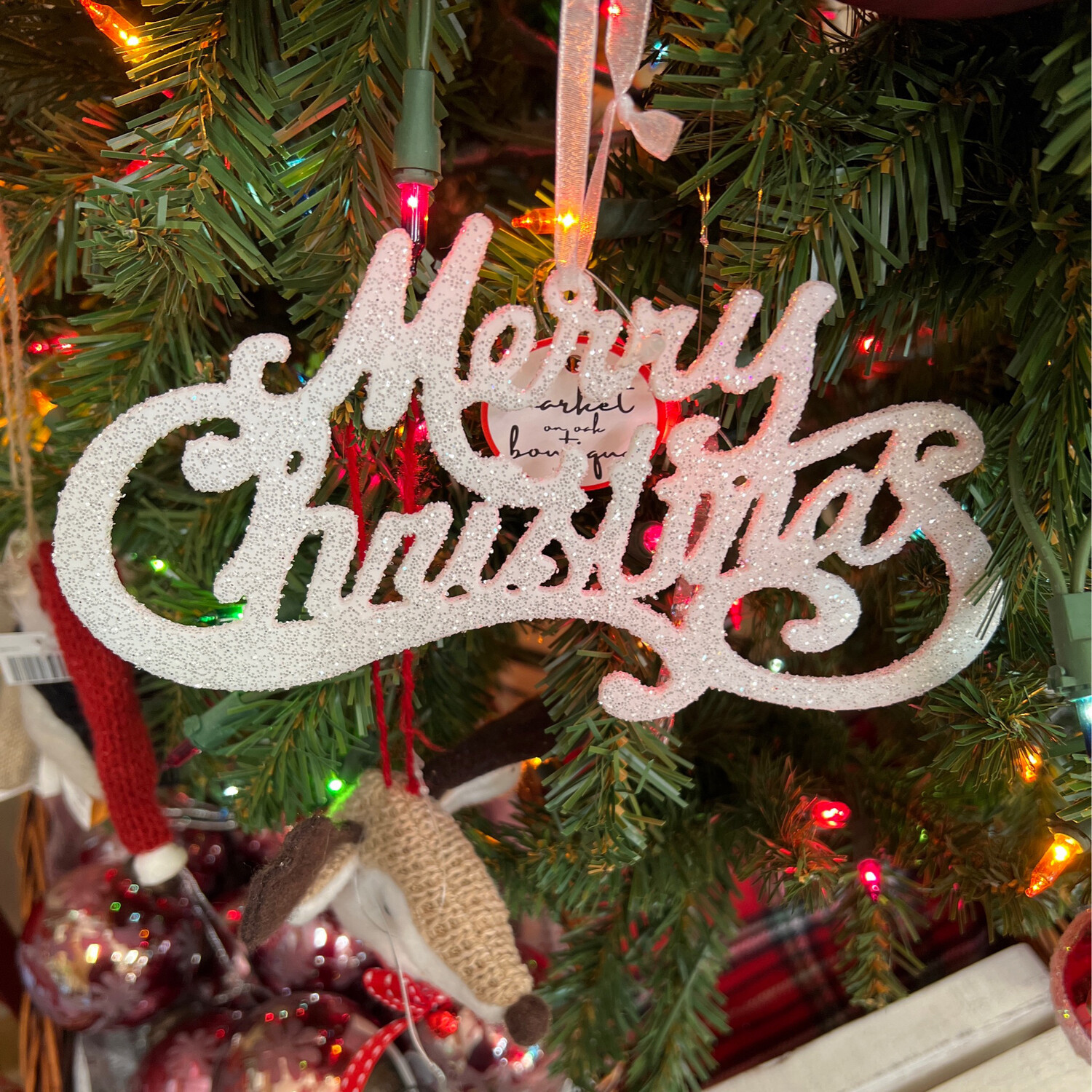 Glitter Merry Christmas Ornament