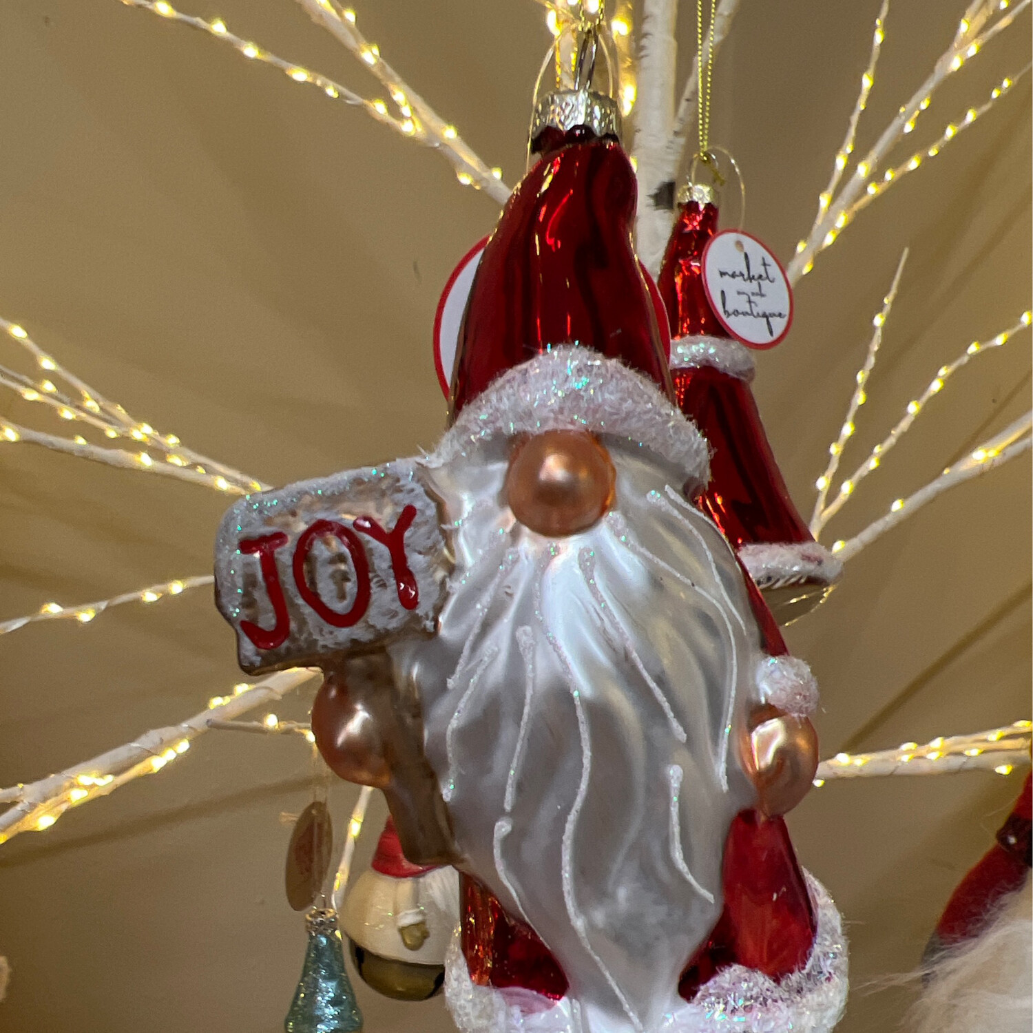 Glass Gnome Joy Ornament