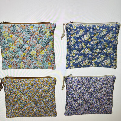 Quilted Chintz Zipper Pouch