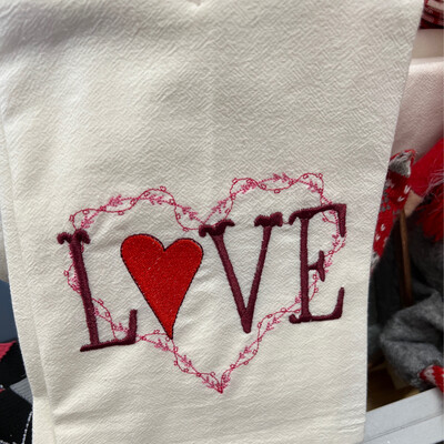 Love Heart Tea Towel