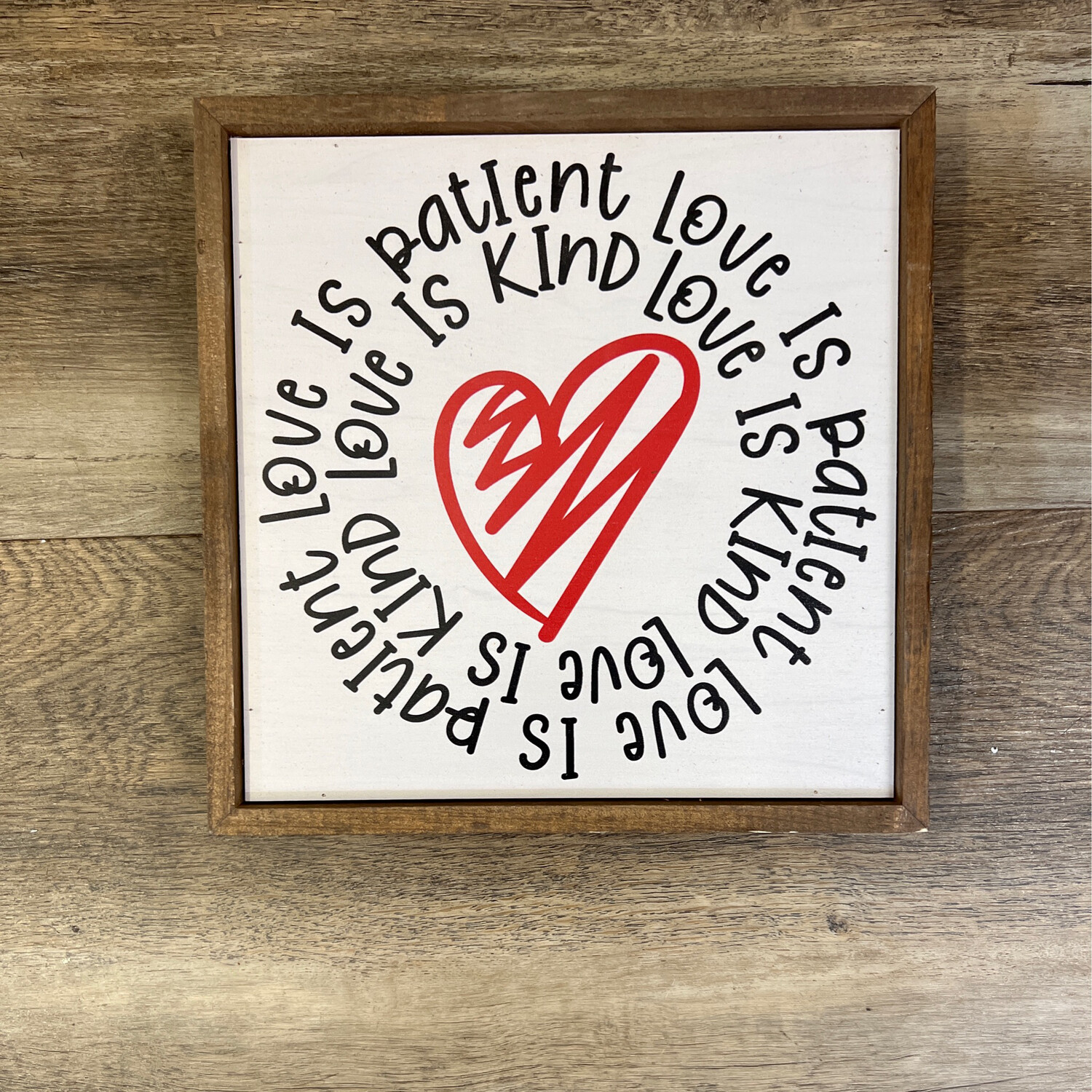 Love is Patient Framed Sign