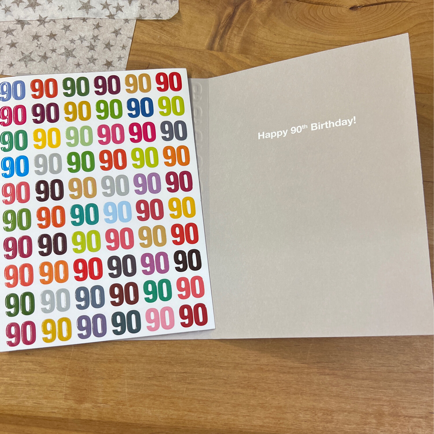 90 NINETY Birthday Card