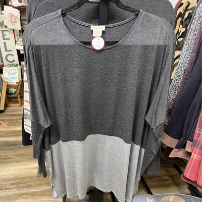Charcoal Colorblocked Top