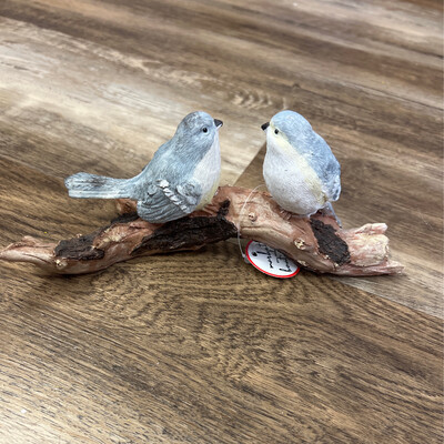 Soft Blue Birds on Branch