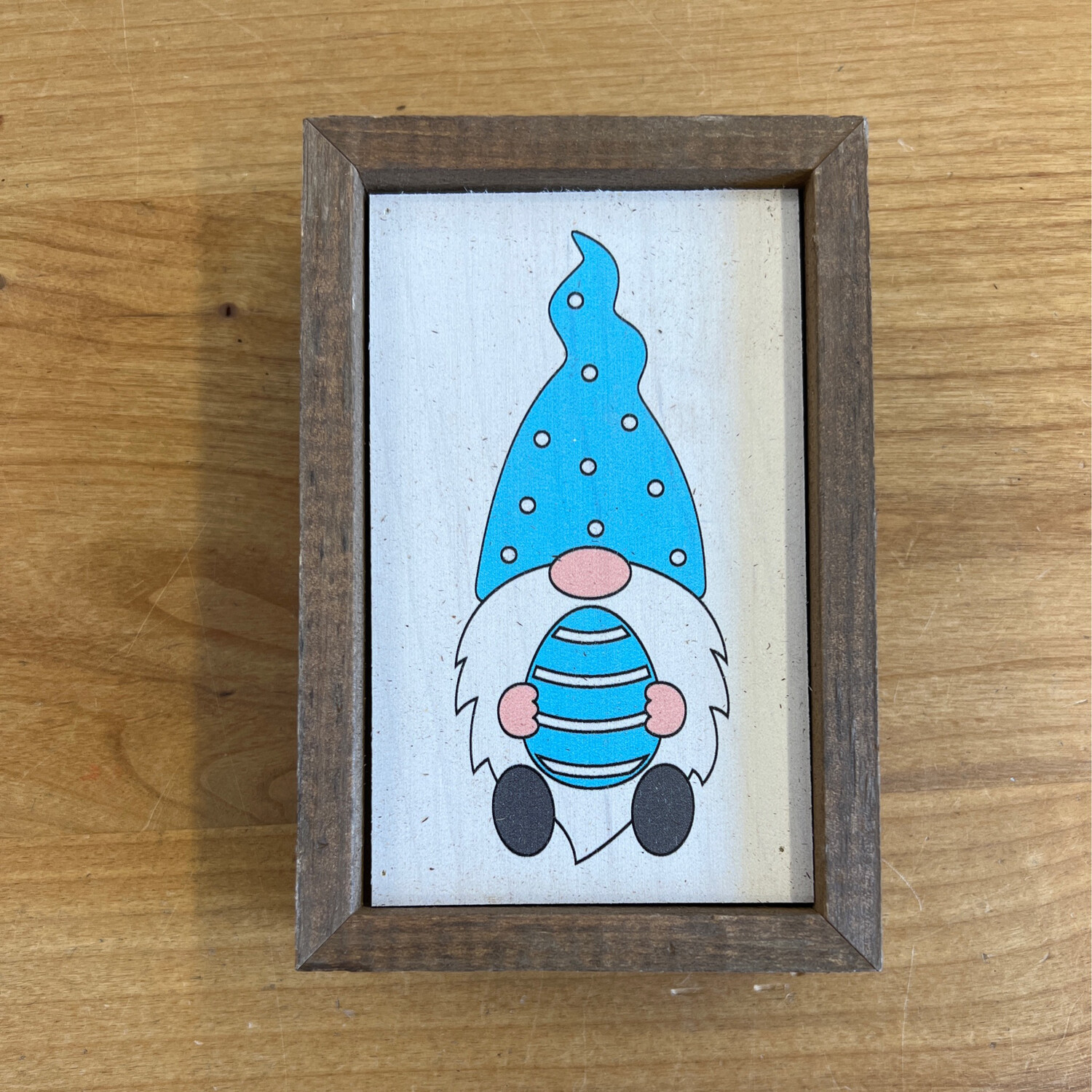 6 x 4 Blue Easter Gnome Sign