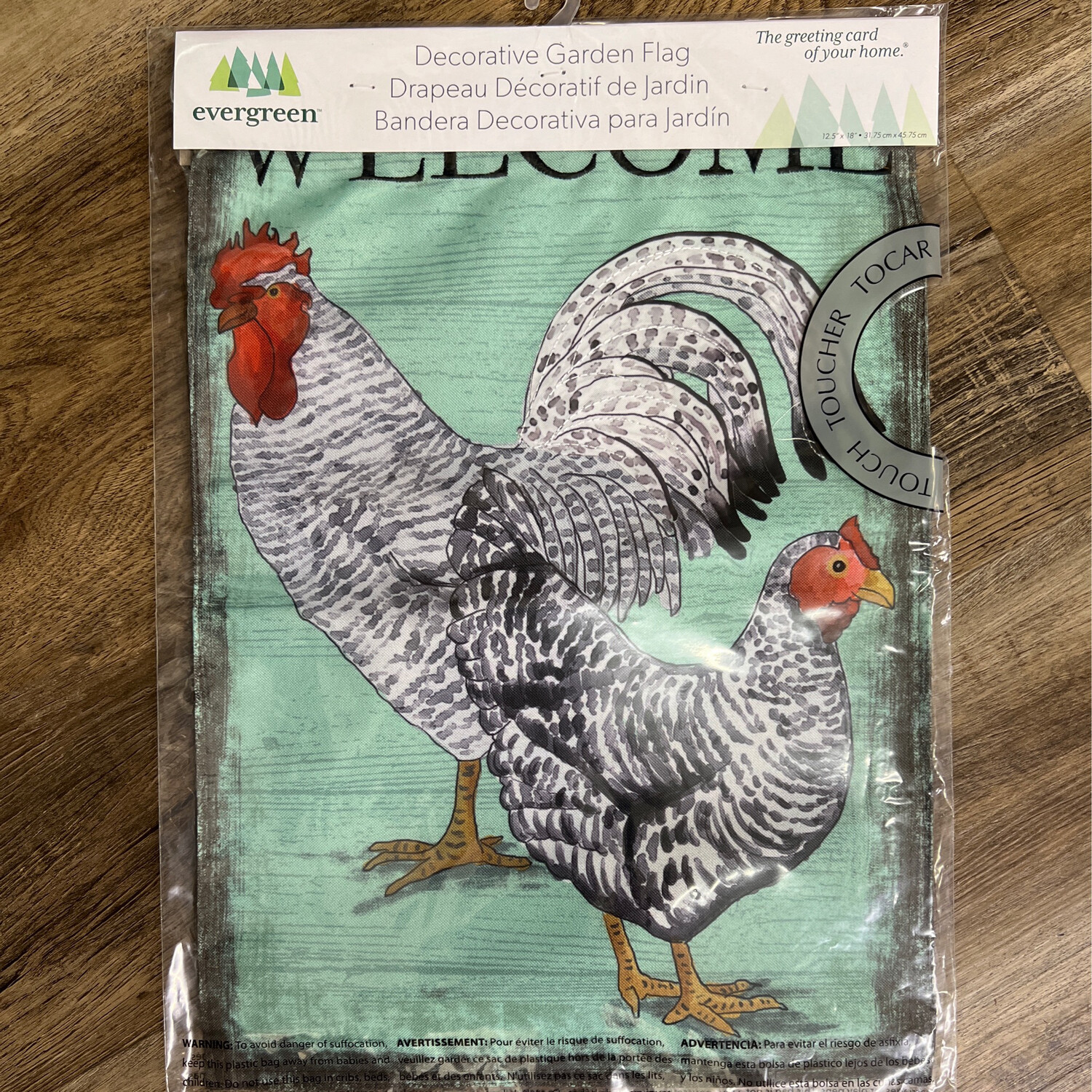 Welcome Rooster Garden Flag