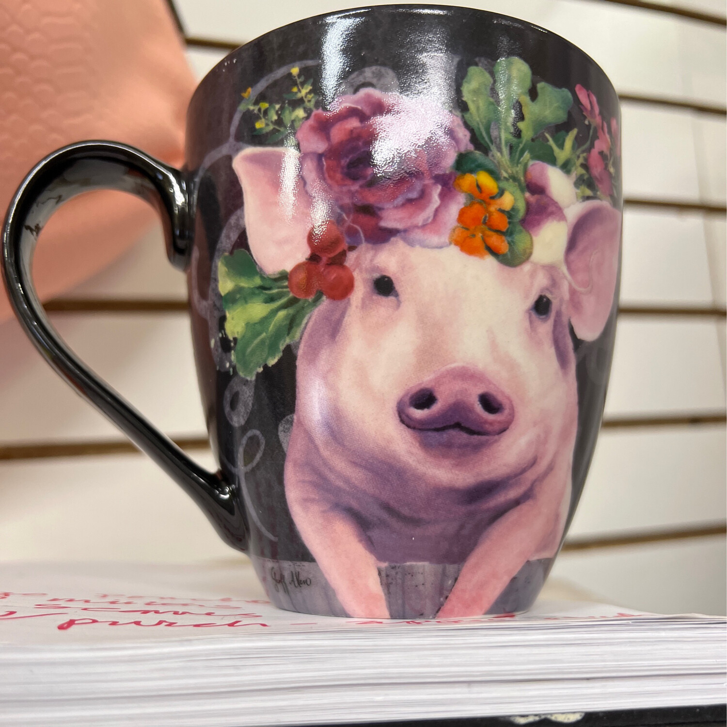 17oz Floral Pig Mug
