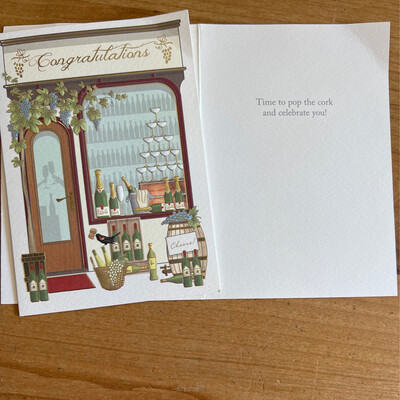 Congratulations Wine Storefront Card