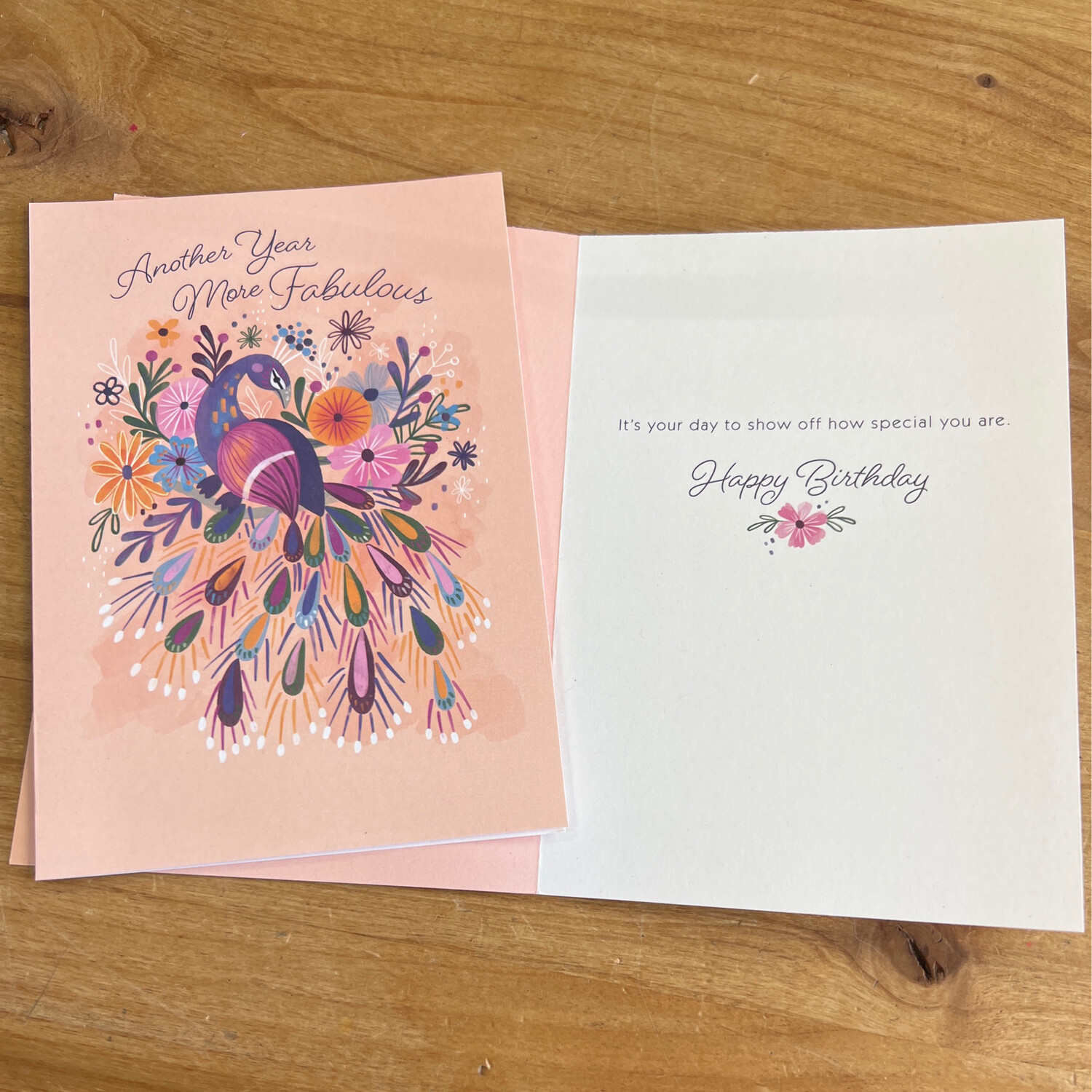 Beautiful Birthday Peacock Card