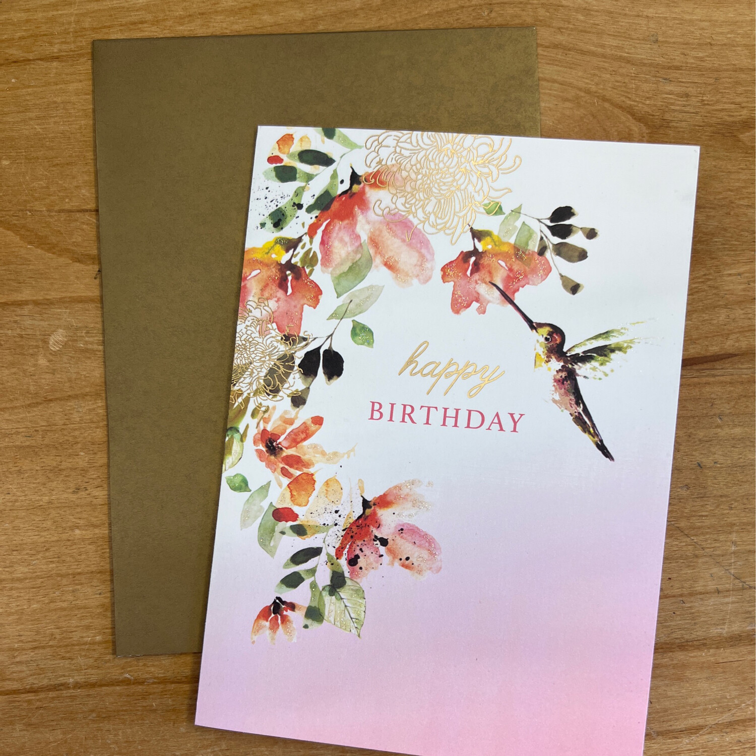 Hummingbird Flowers Birthday Card
