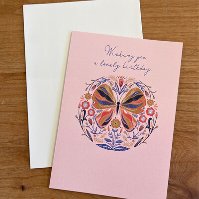 Delicate Single Butterfly Birthday Card